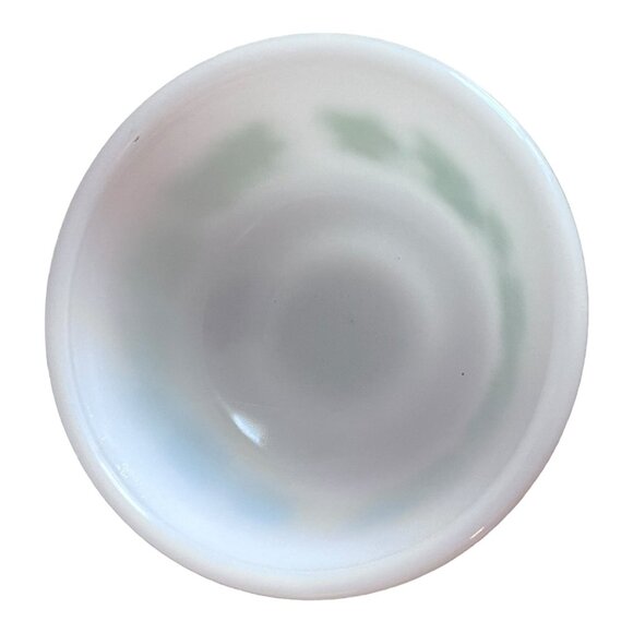 Vintage Hazel Atlas Ivy Green Leaf Mixing Serving Bowl Glass Kitchen 5" - Picture 4 of 8